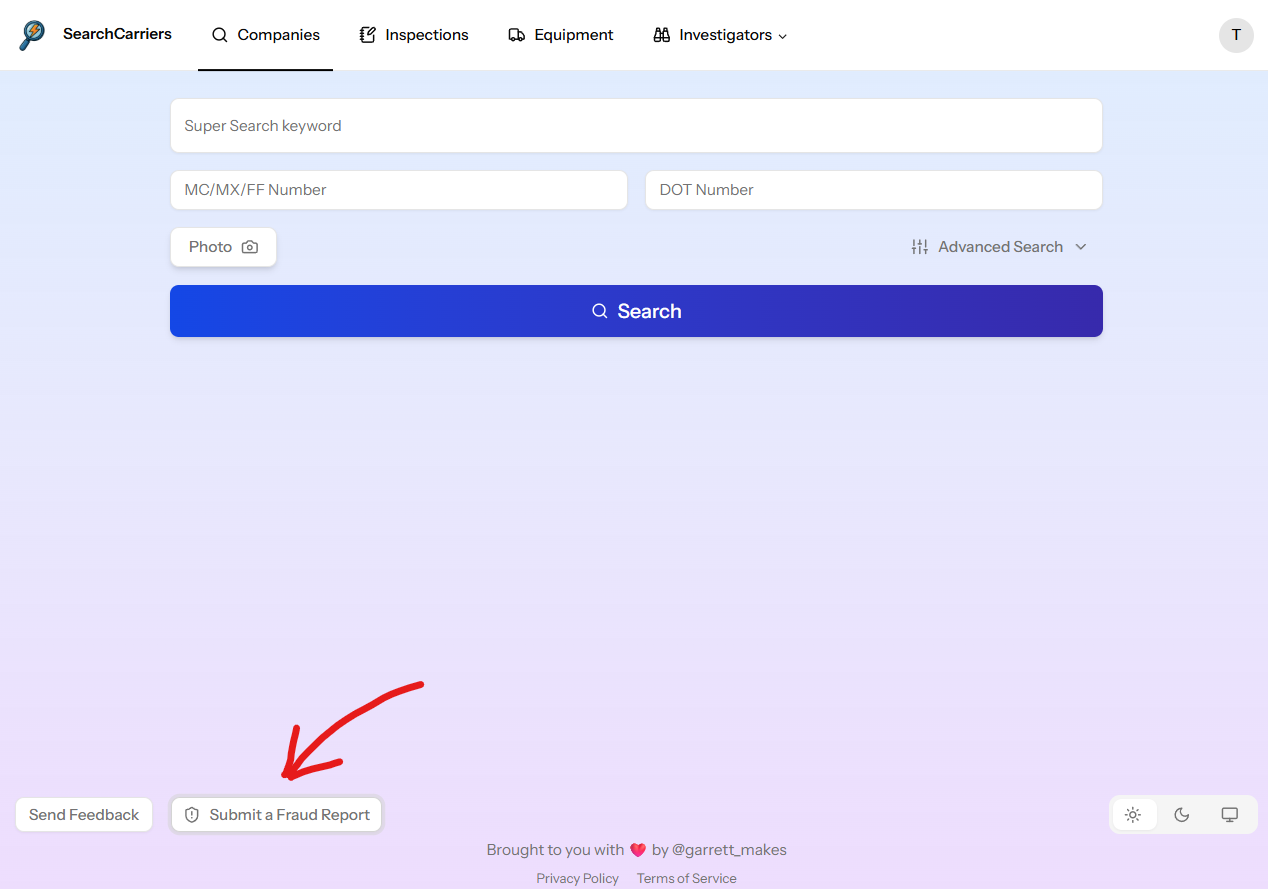 Submit a tip button