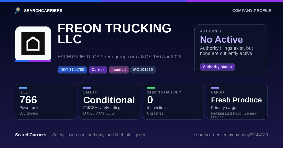Freon Trucking Bakersfield Ca